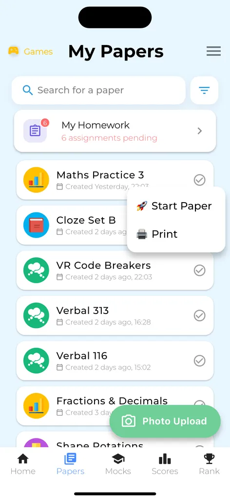 Print or set in-app