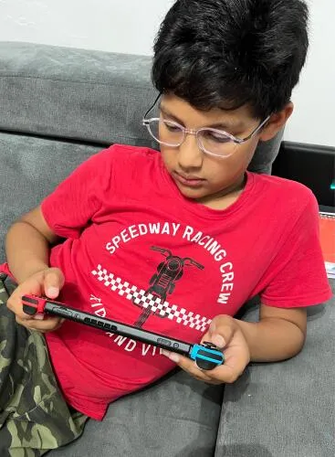 Exam Happy weekly prize winner with their Nintendo Switch